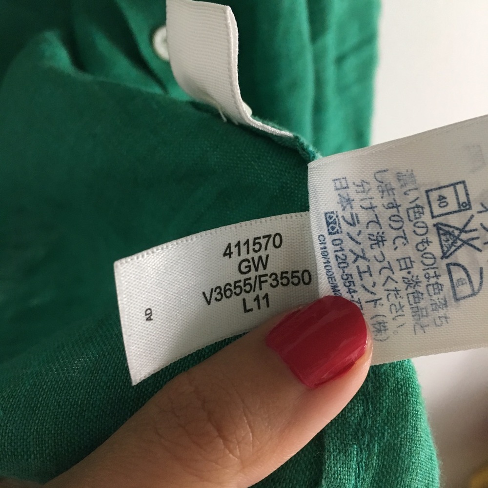 Lands' End 100% Linen Button Down Shirt Top - Picture 4 of 5